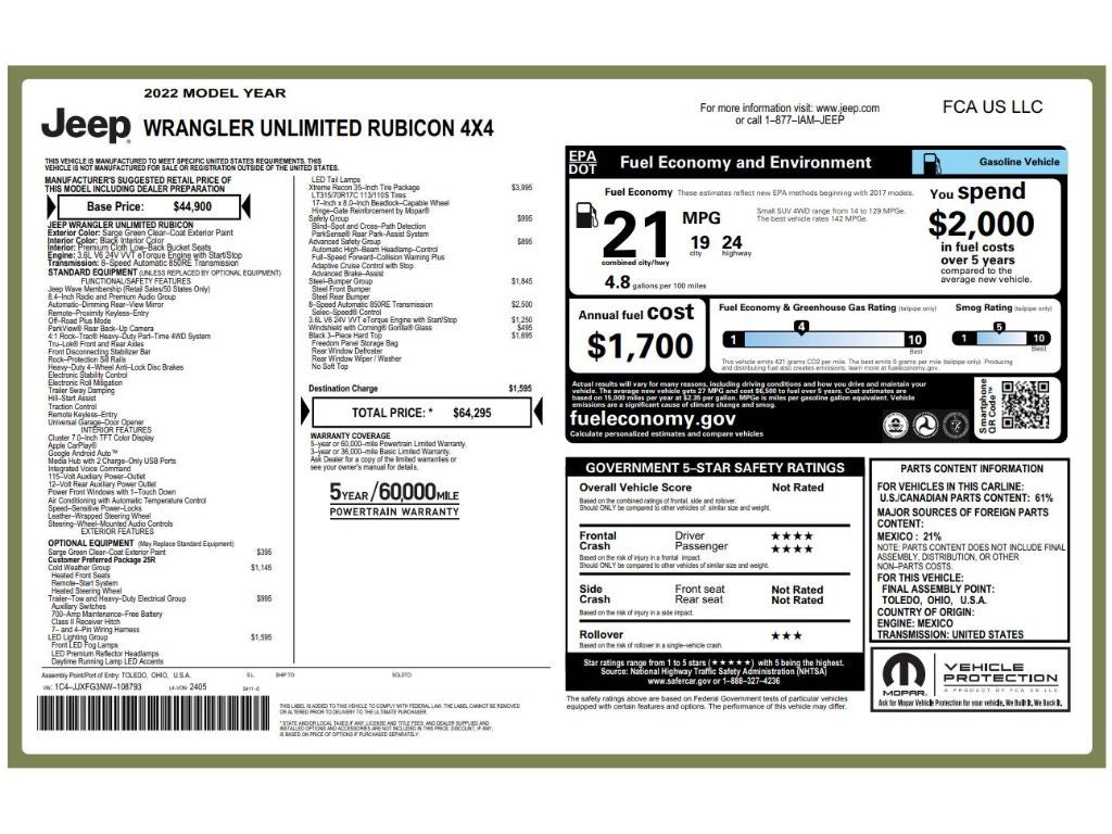 2022 Jeep Wrangler Unlimited Rubicon